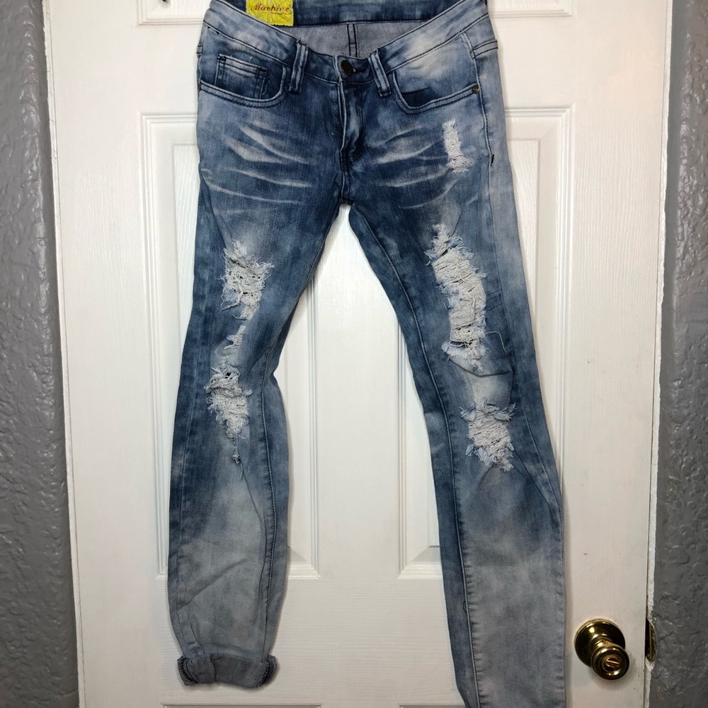 Distressed jeans